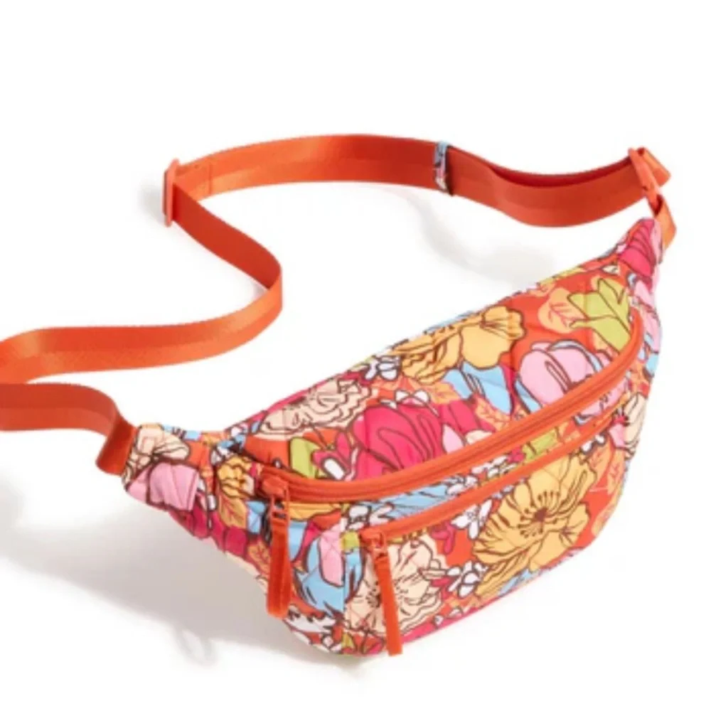 NWT Vera Bradley Large Belt Bag.  Long strap.  Midday Garden print.